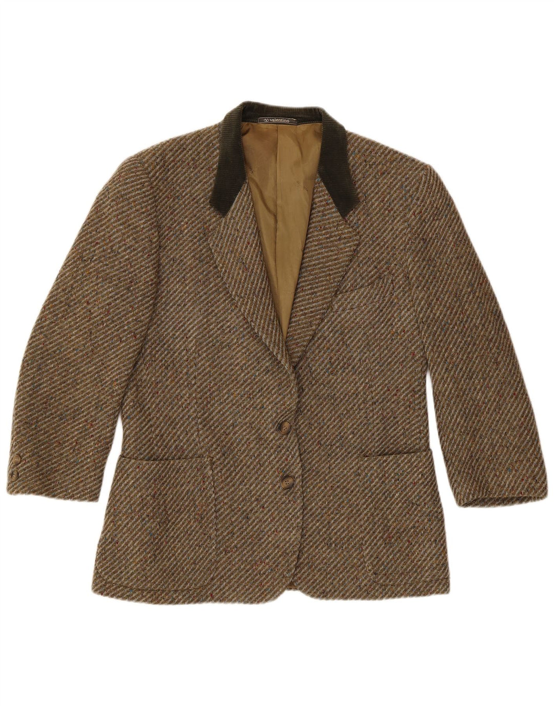 Valentino Dame 2 Button Blazer Jacket UK 16 Large Khaki Sildeben