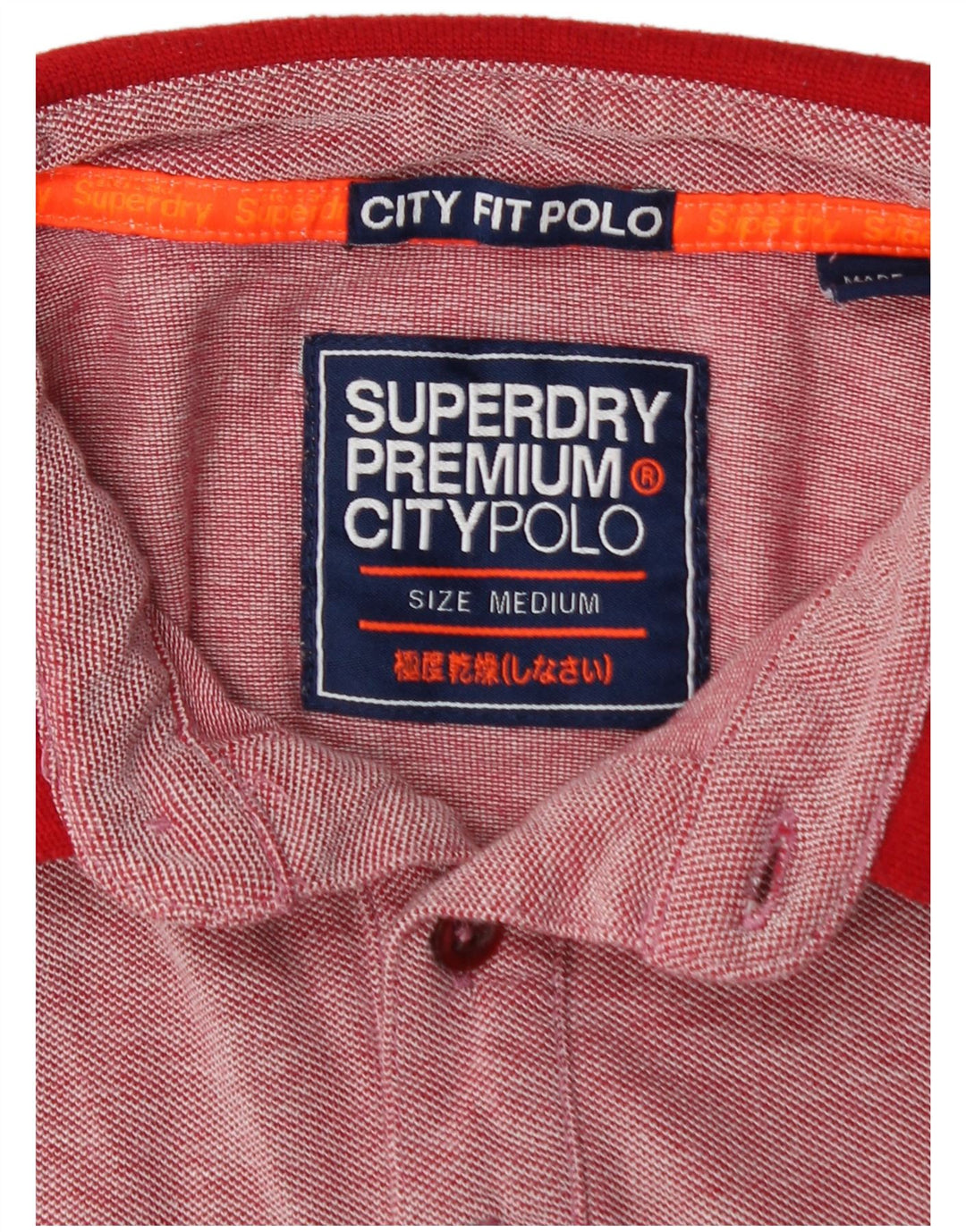 SUPERDRY Herre City Fit Polo Shirt Medium Rød Flecked Bomuld