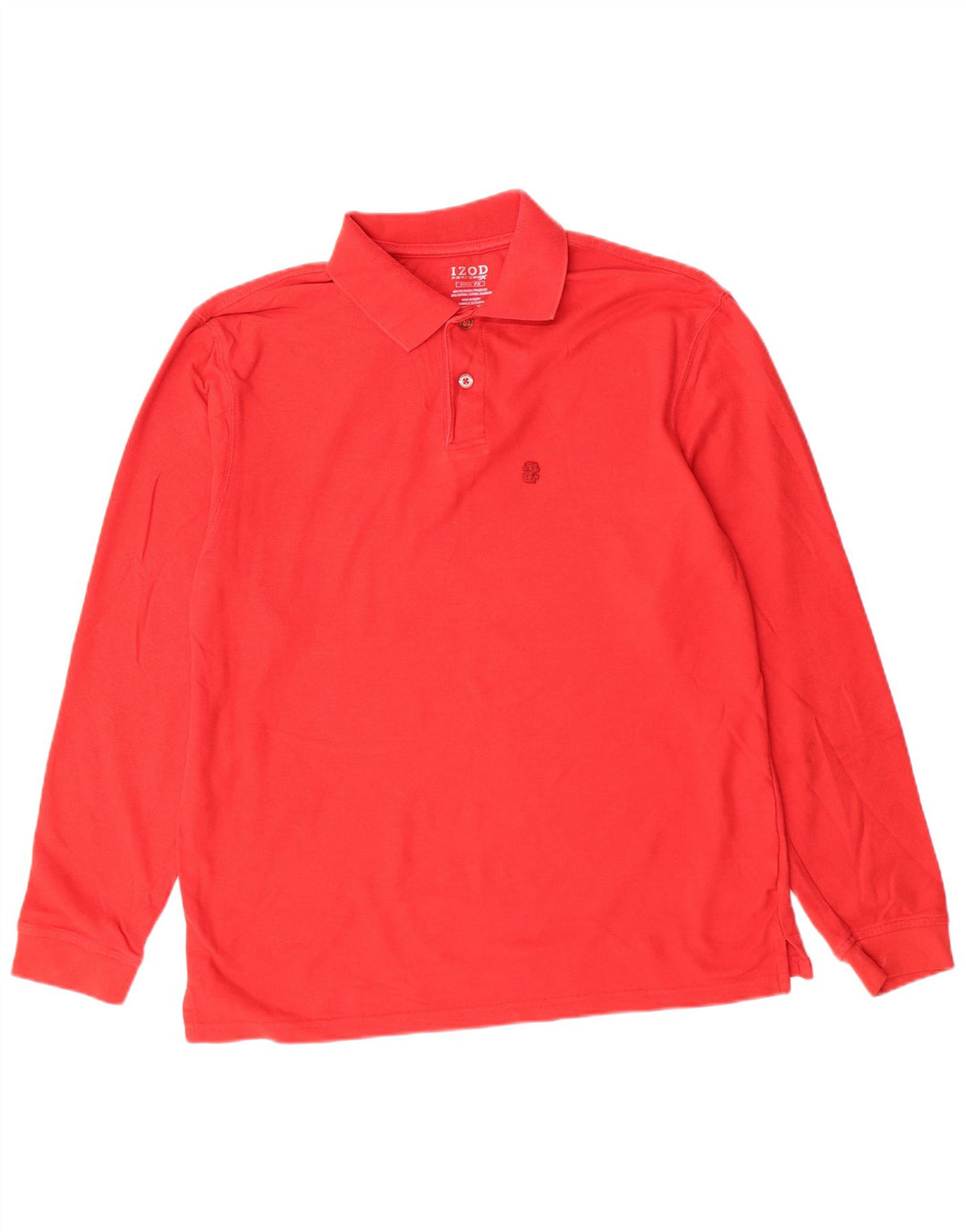 Izod Langærmet Polo Shirt til mænd Medium Rød Polyester