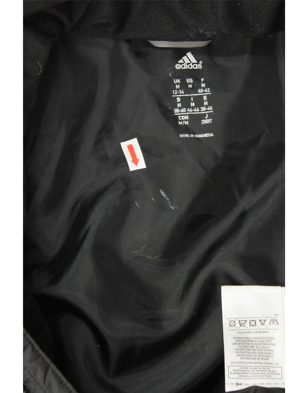 ADIDAS Womens Padded Jacket UK 12/14 Medium Black Polyester Vintage Adidas and Second-Hand Adidas from Messina Hembry 
