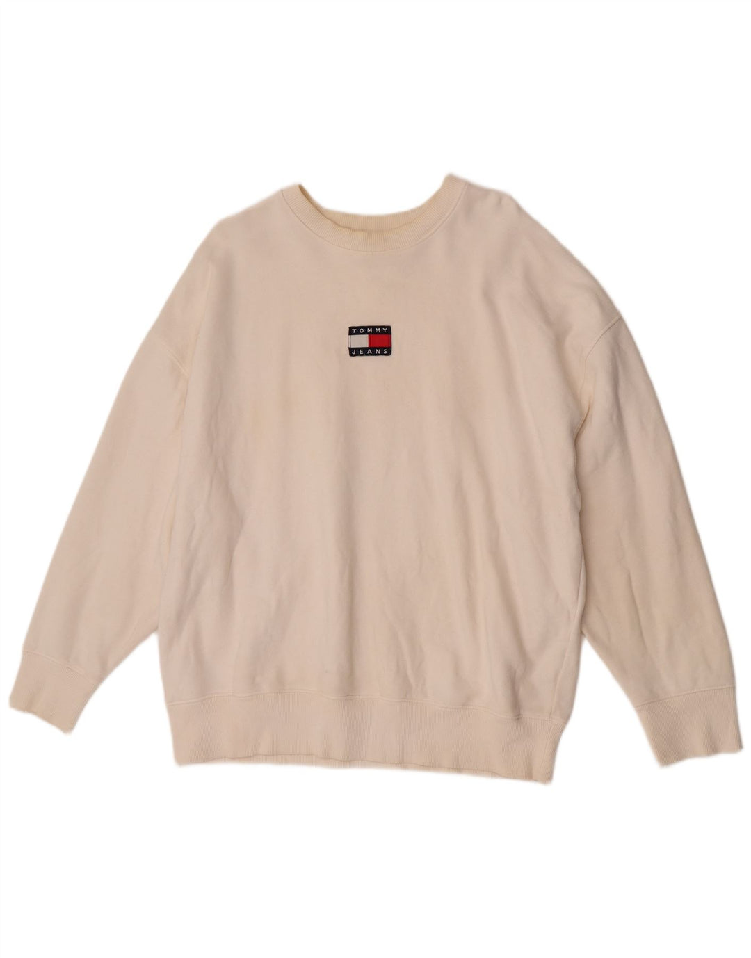 Tommy Hilfiger Herre Sweatshirt Jumper Stor Hvid Bomuld