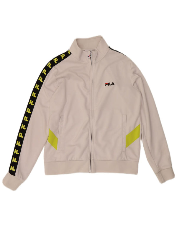 Fila Herre grafisk træningsdragt Topjakke Medium White Colourblock Polyester