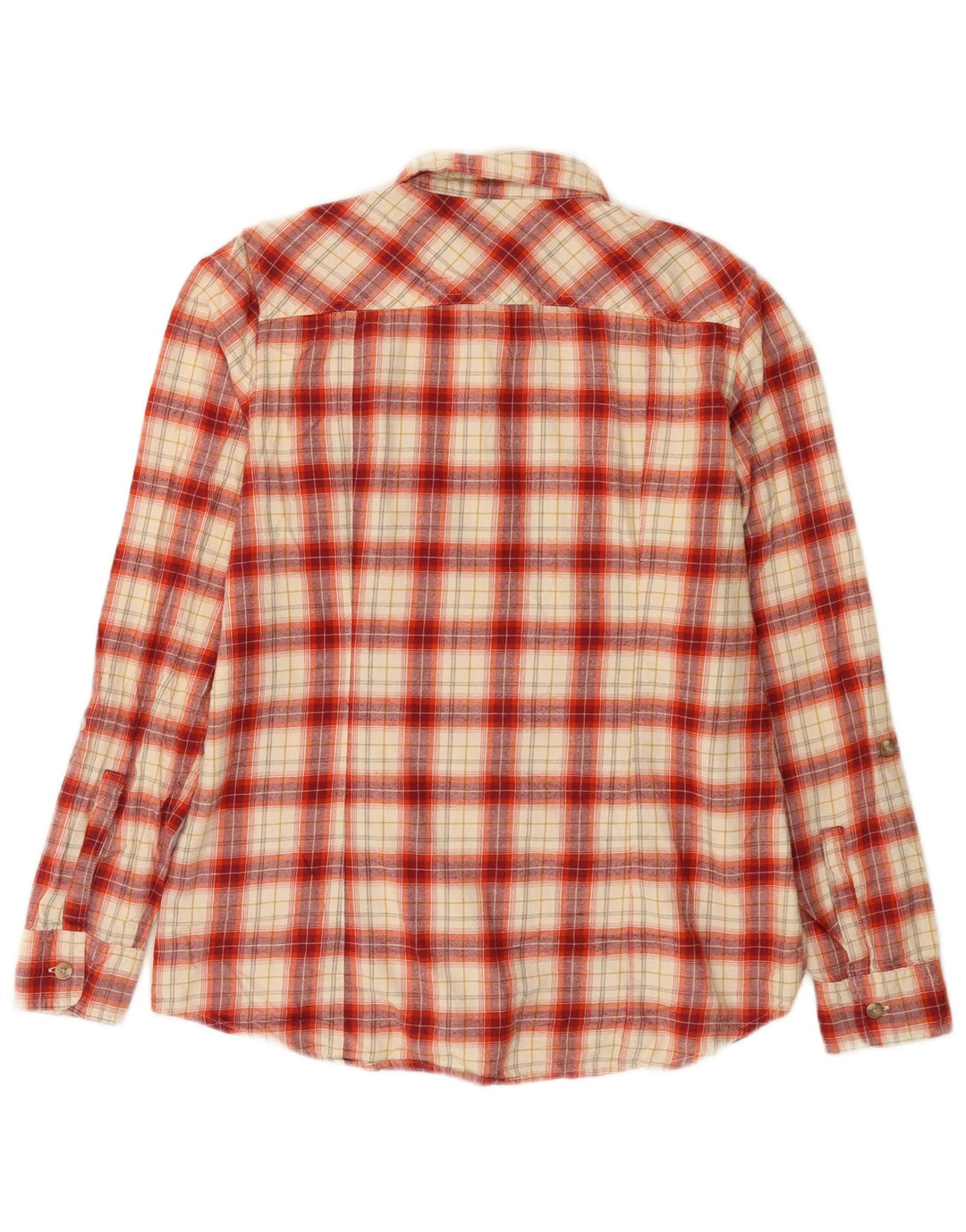 Eddie Bauer Dame Flanelskjorte UK 14 Medium Rød Ternet Bomuld