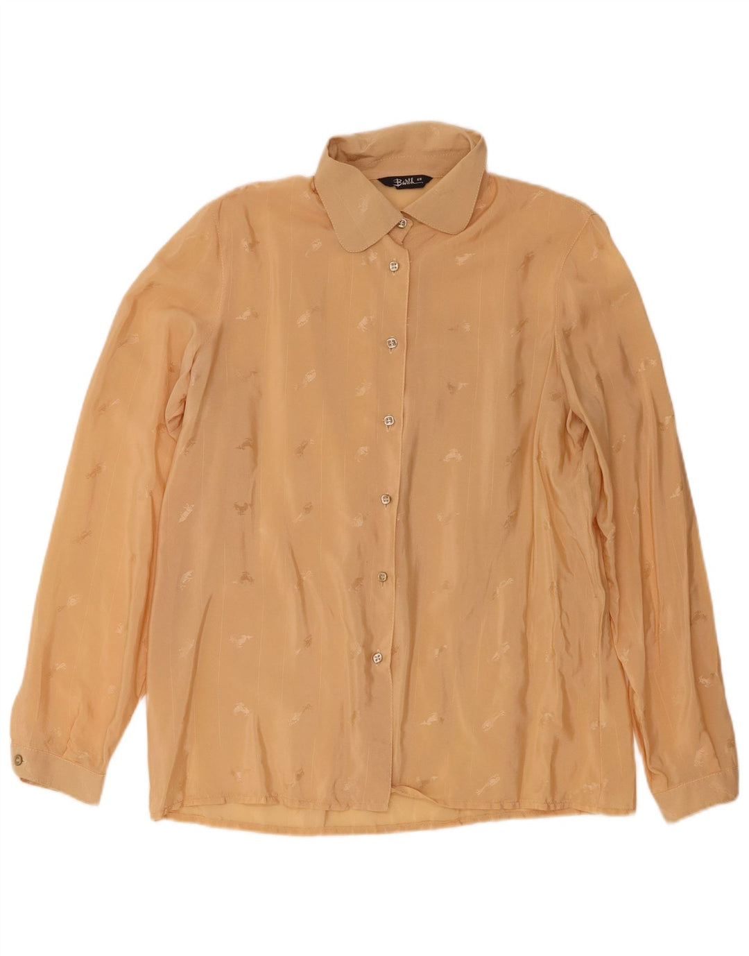 Barth Dame Abstrakt Mønster Langærmet Skjorte Bluse IT 42 Medium Beige