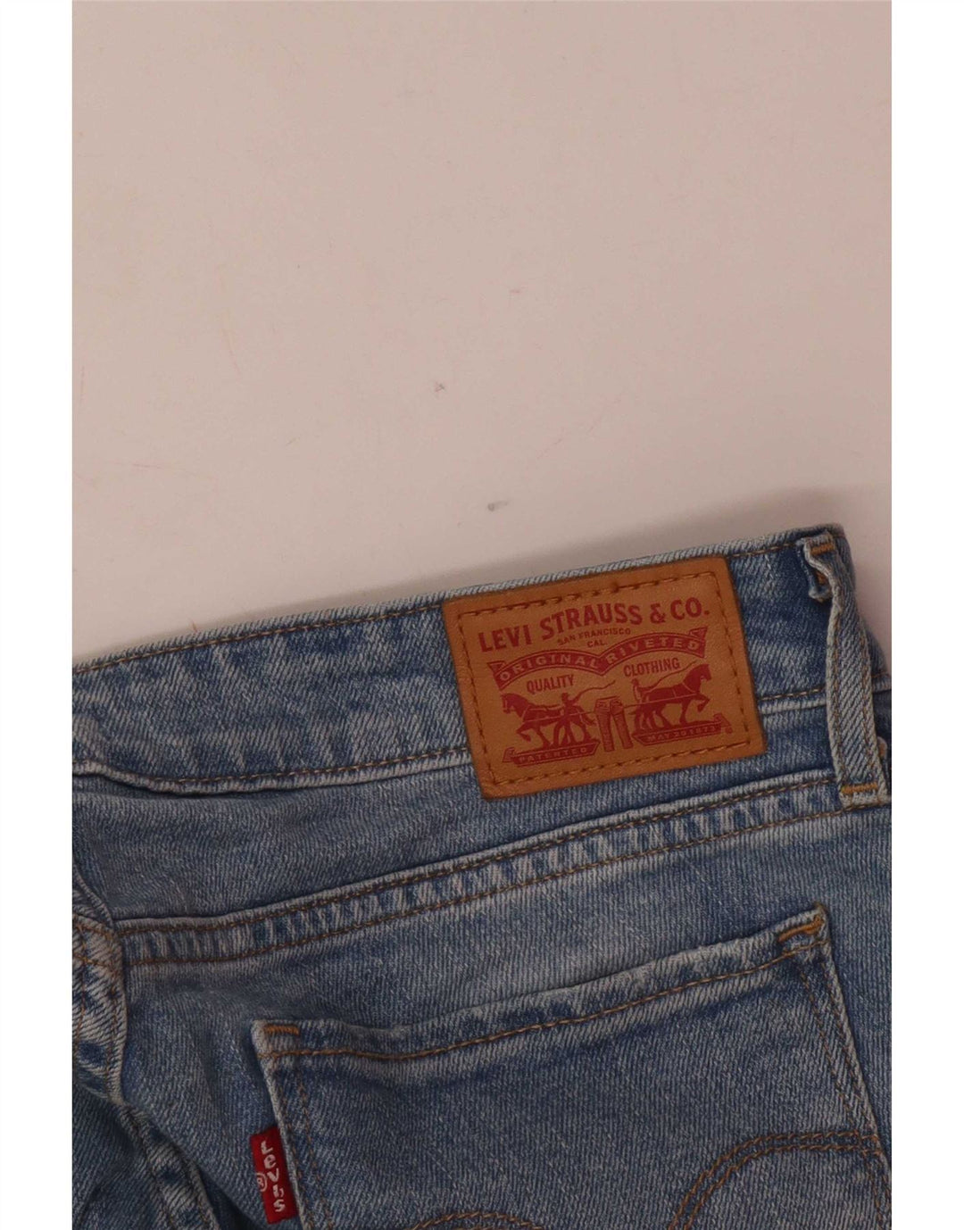 Levi's Womens 711 Distressed Slim Jeans W27 L28 Blå Bomuld