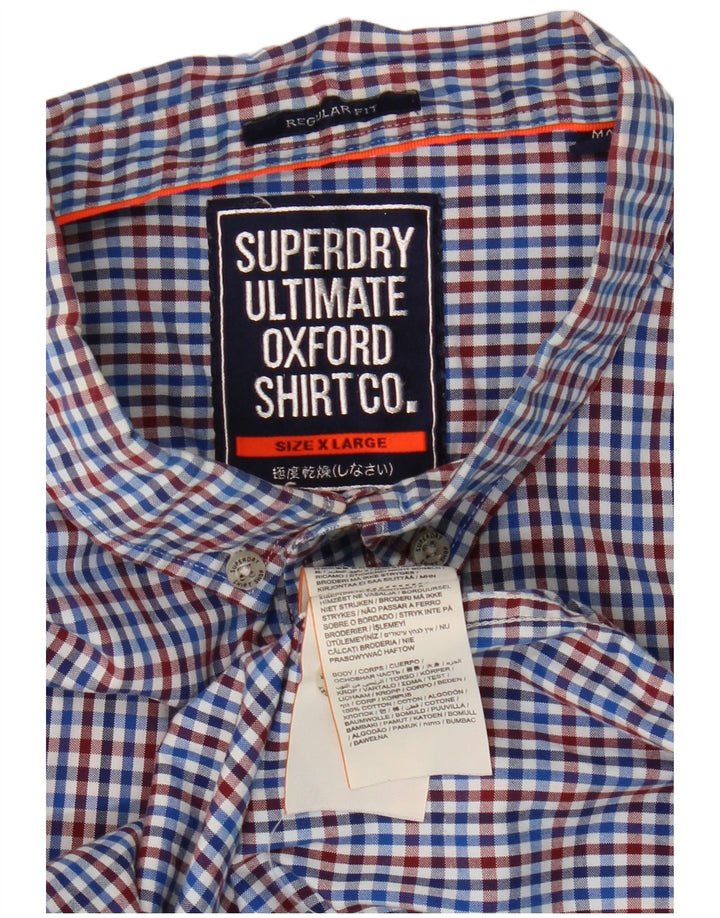 Superdry Herre Regular Fit skjorte XL Blue Gingham Cotton