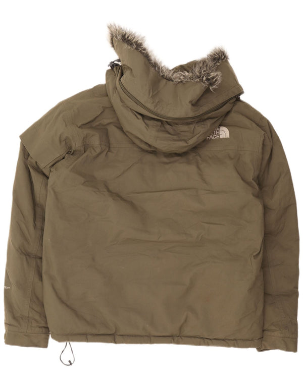 The North Face Herre Hooded Padded Jacket UK 38 Medium Khaki Nylon