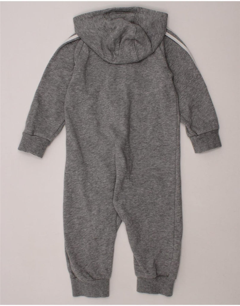 ADIDAS Baby Boys Hooded Long Sleeve Jumpsuit 12-18 Months Grey Cotton Vintage Adidas and Second-Hand Adidas from Messina Hembry 