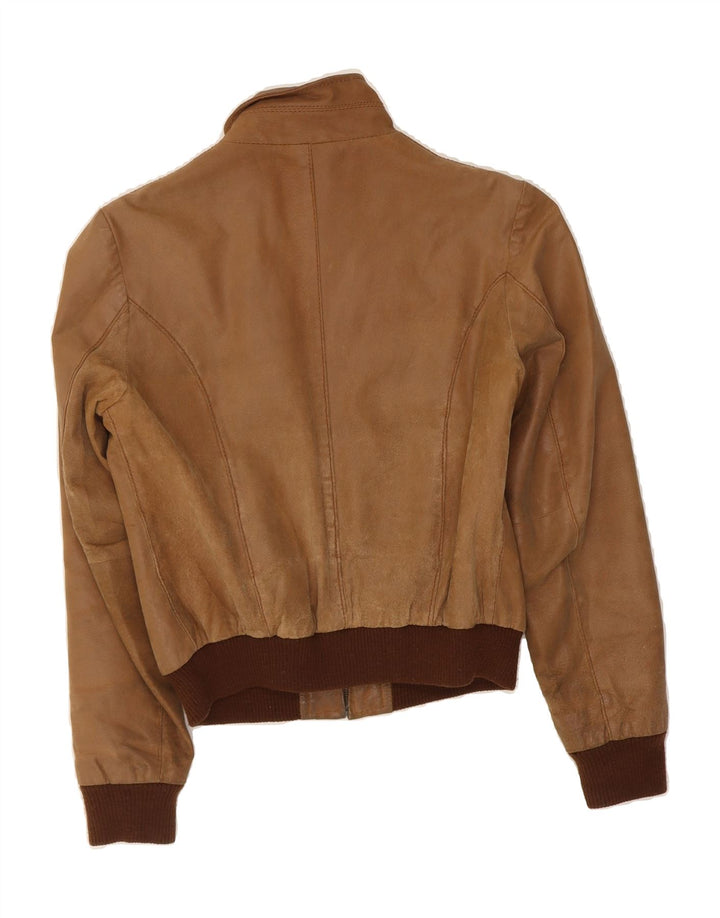 CONBIPEL Womens Bomber Leather Jacket IT 44 Medium Beige Leather Vintage Conbipel and Second-Hand Conbipel from Messina Hembry 