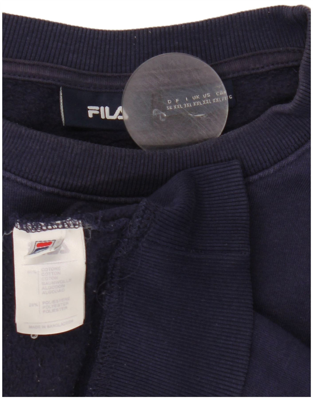 Fila Herre grafisk sweatshirt jumper 2XL marineblå bomuld