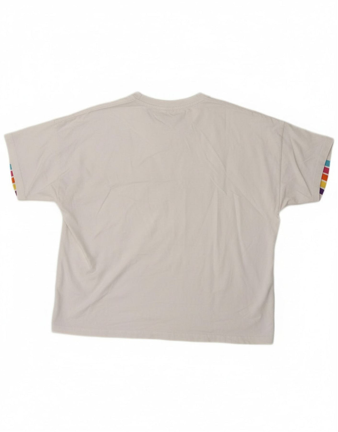 ELLESSE Womens Oversized T-Shirt Top UK 10 Small White Striped Cotton
