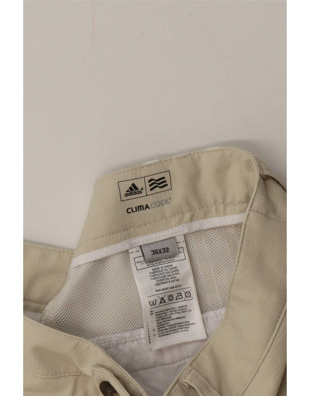 Adidas Herre Climacool Straight Chino Bukser W36 L32 Beige Polyester