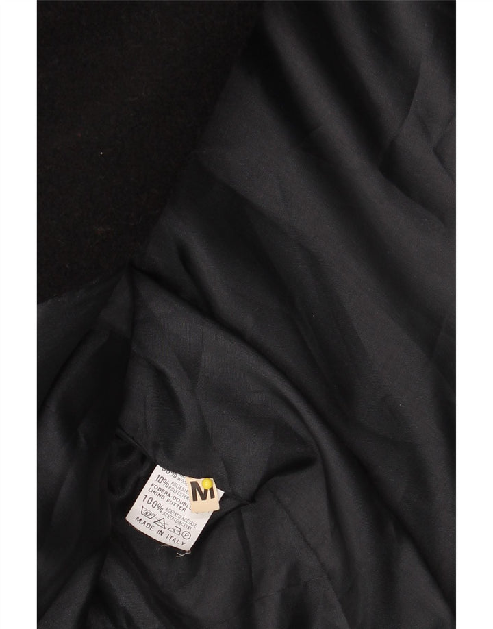 VINTAGE Womens Oversized Overcoat UK 14 Medium Black Wool