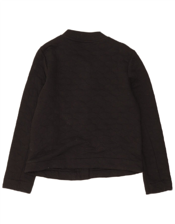Marks & Spencer Dame Slim Fit Quiltet Jakke UK 12 Medium Sort Bomuld