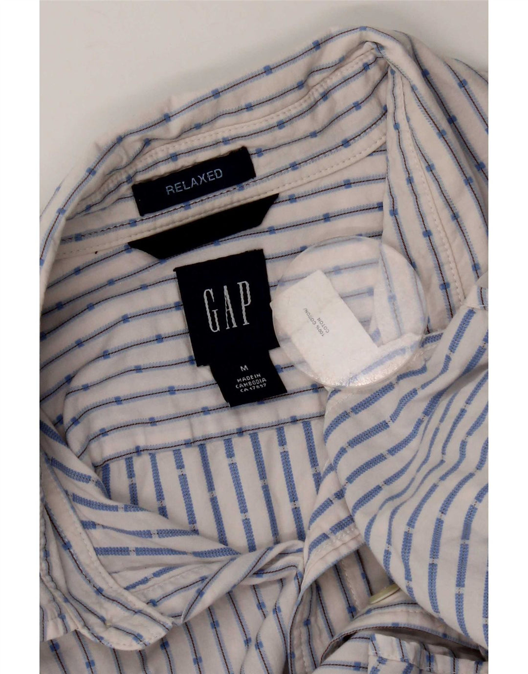 Gap Herre kortærmet Relaxed Fit skjorte Medium hvid stribet bomuld