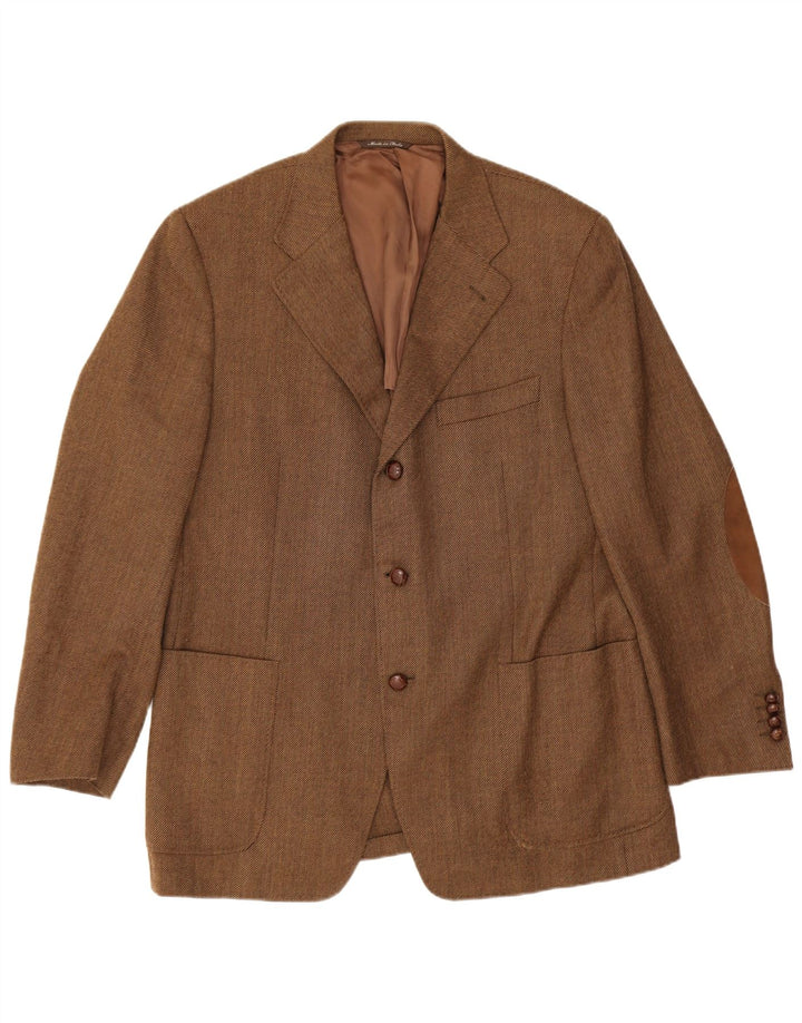 Canali Herre 3-knaps blazerjakke IT 54 2XL Brun Virgin Wool