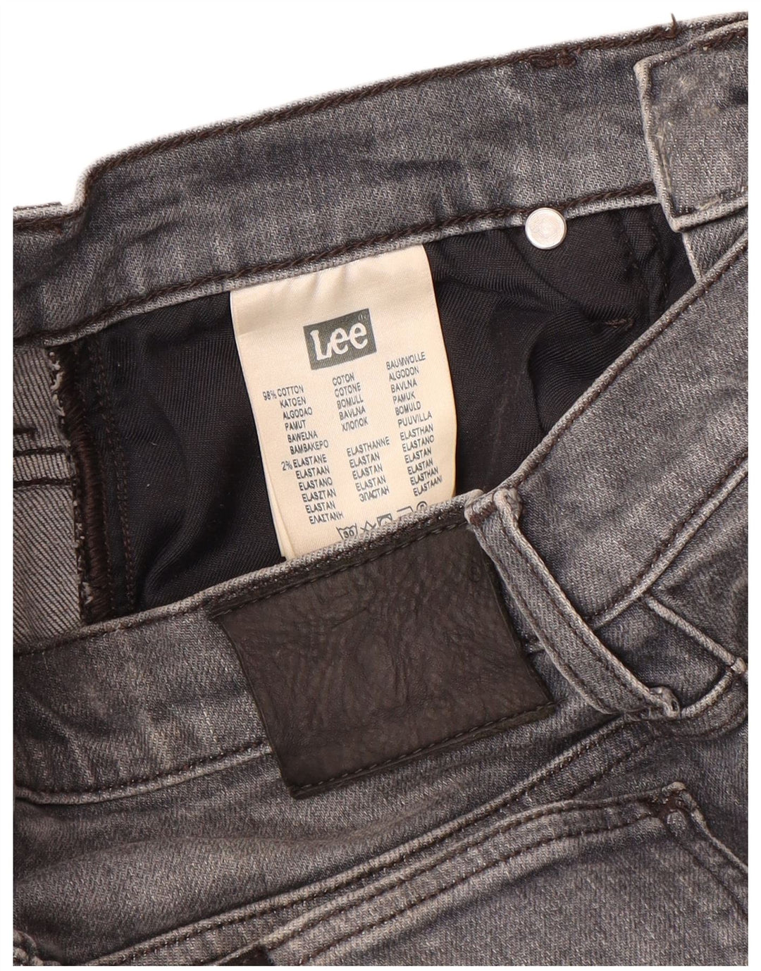 Lee Dame Rider Slim Jeans W28 L32 Grå Bomuld
