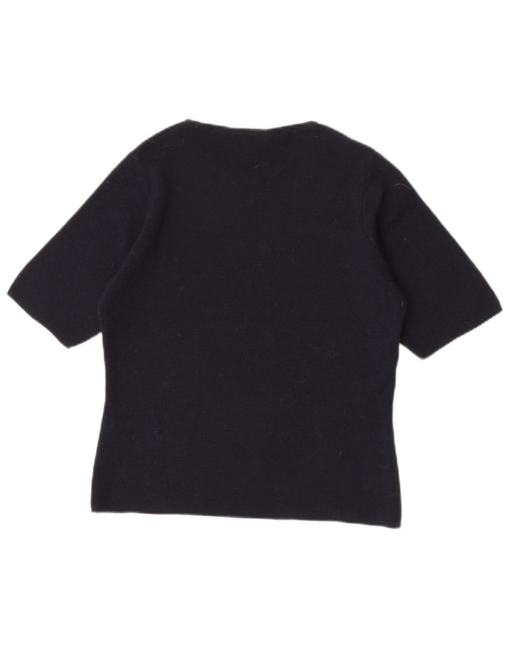 Marks & Spencer Dame Boat Neck Jumper Sweater UK 14 Medium Black