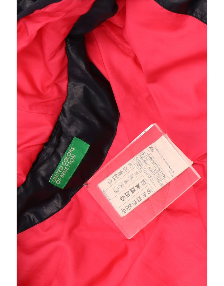BENETTON Polstret hættejakke til piger 4-5 år XS Marineblå polyester