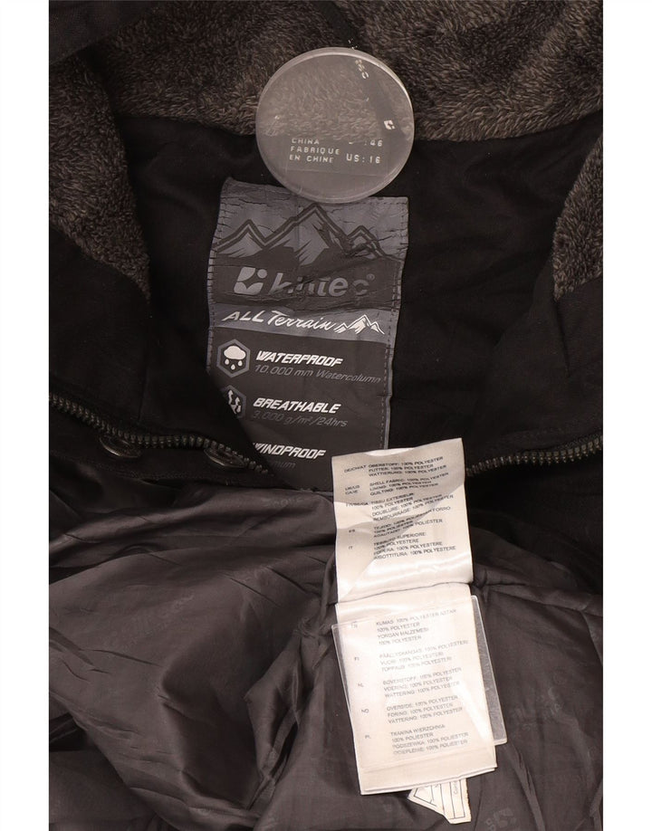 Killtec Dame Hooded Windbreaker Coat UK 16 Large Black Polyester