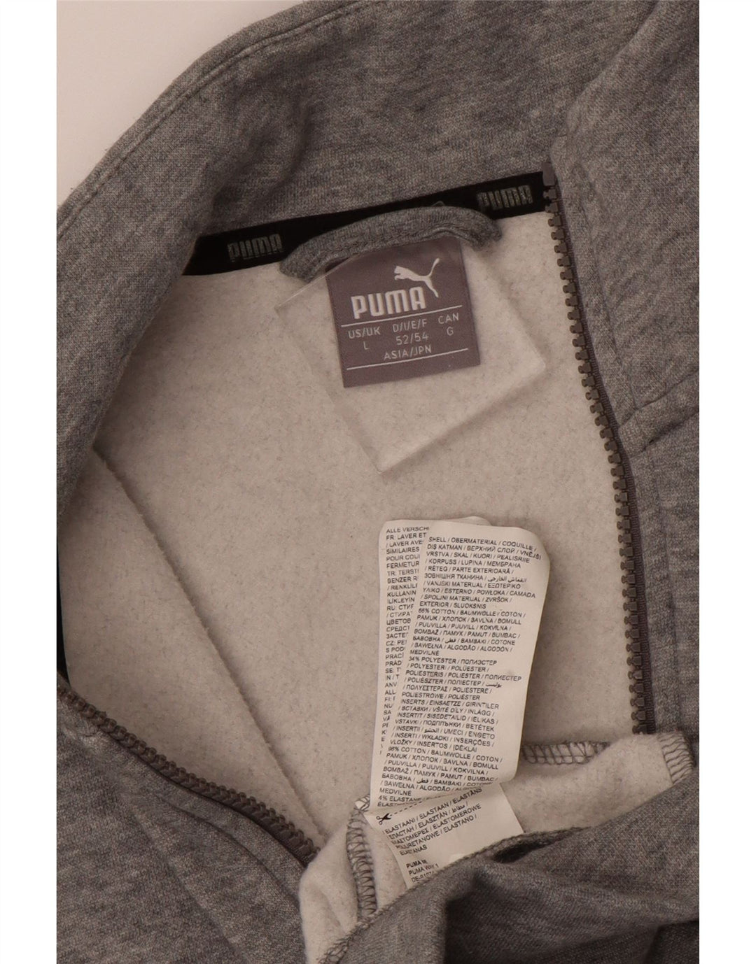 PUMA Mens Graphic Tracksuit Top Jacket Large Grey Colourblock Cotton Vintage Puma and Second-Hand Puma from Messina Hembry 