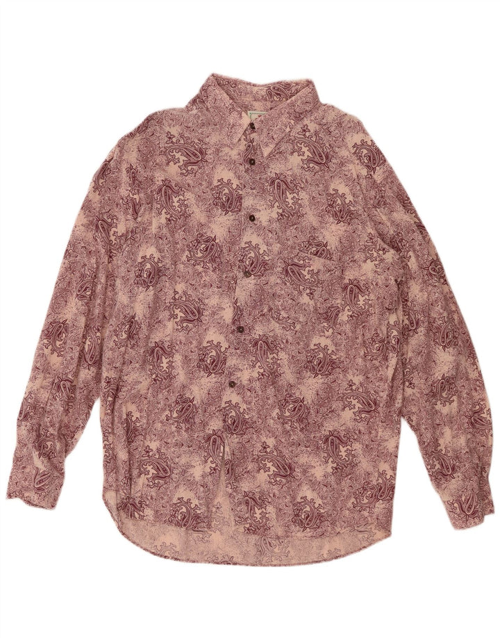 LEADER Herreskjorte XL Lilla Paisley Viscose