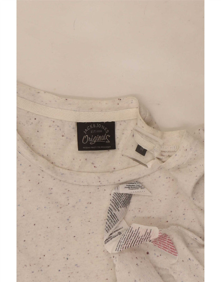 Jack & Jones Herre T-shirt Top Medium White Flecked Bomuld