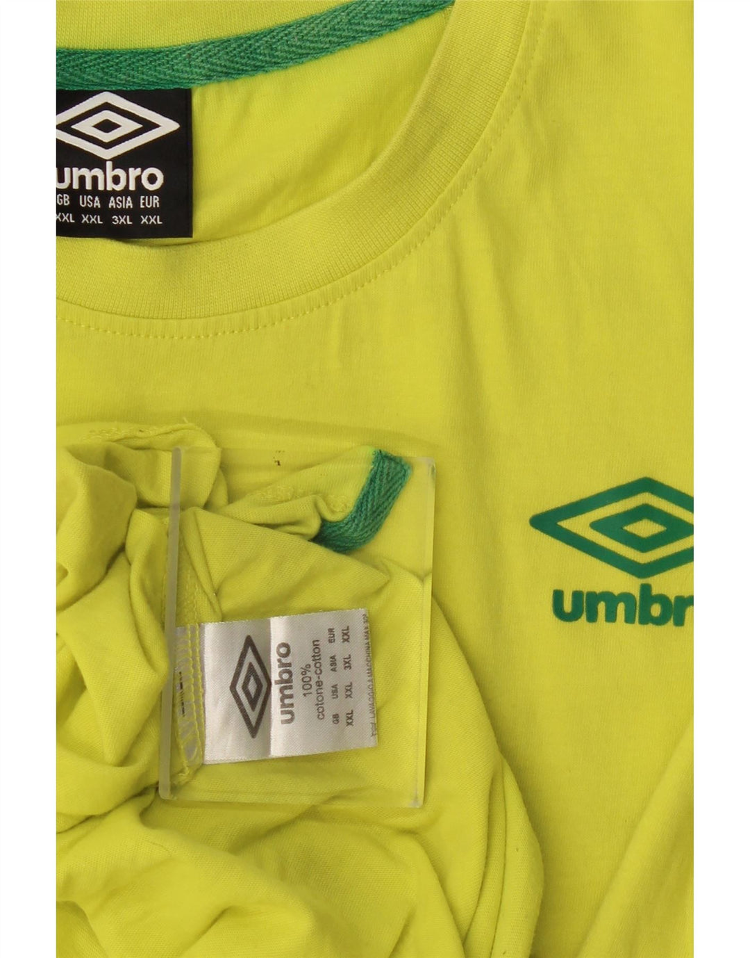 Umbro Herre T-Shirt Top 2XL Gul Bomuld