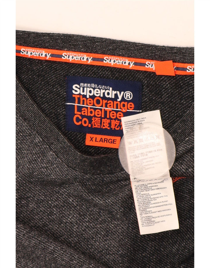 Superdry Herre Top Langærmet XL Grå Flecked Bomuld