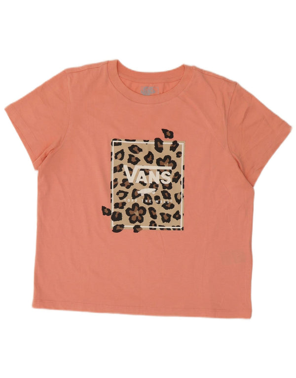 Vans Dame Grafisk T-Shirt Top UK 16 Large Pink Animal Print Bomuld