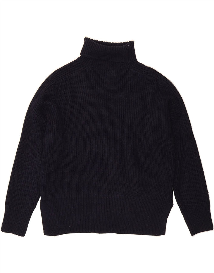 TOPSHOP Womens Oversized Roll Neck Jumper Sweater UK 10 Small Navy Blue Vintage Topshop and Second-Hand Topshop from Messina Hembry 