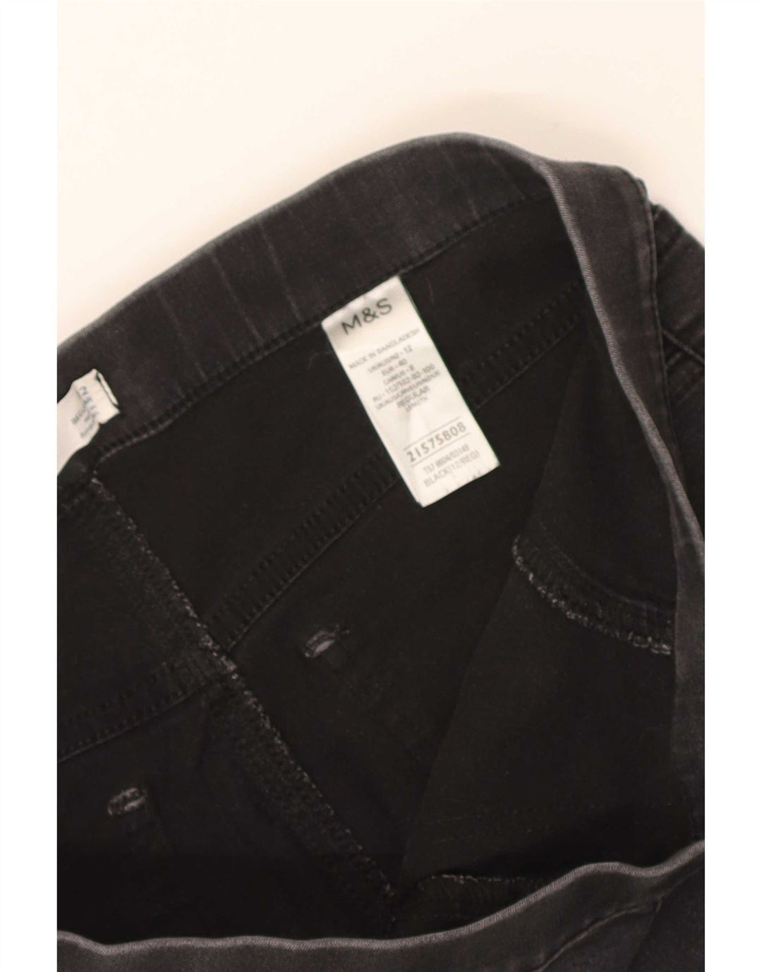 Marks & Spencer Dame Jegging Jeans UK 12 Medium W30 L27 Sort Bomuld