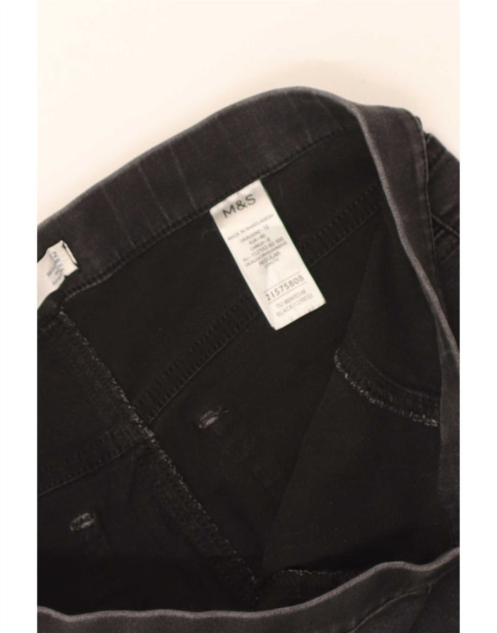 Marks & Spencer Dame Jegging Jeans UK 12 Medium W30 L27 Sort Bomuld