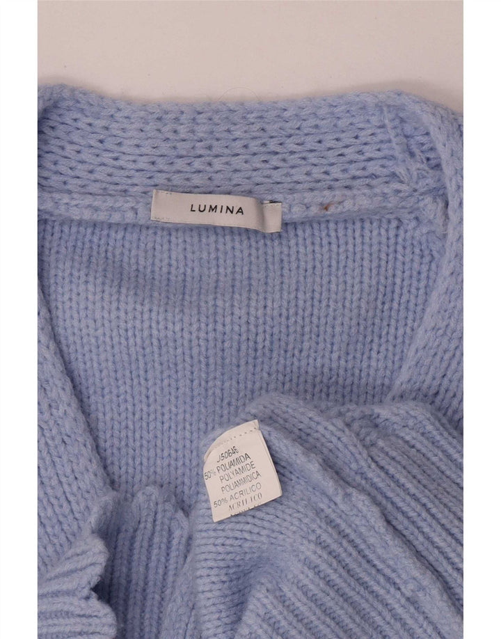 Lumina Dame Cardigan Sweater UK 16 Stor Blå Polyamid