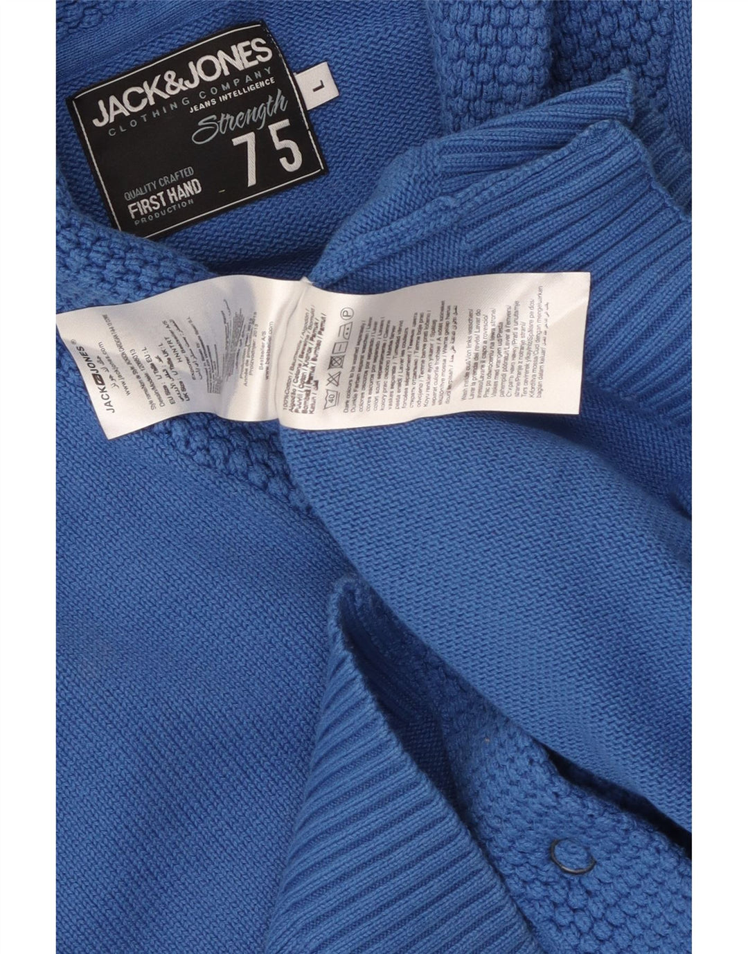Jack & Jones Herre Cardigan Sweater Stor Blå Bomuld