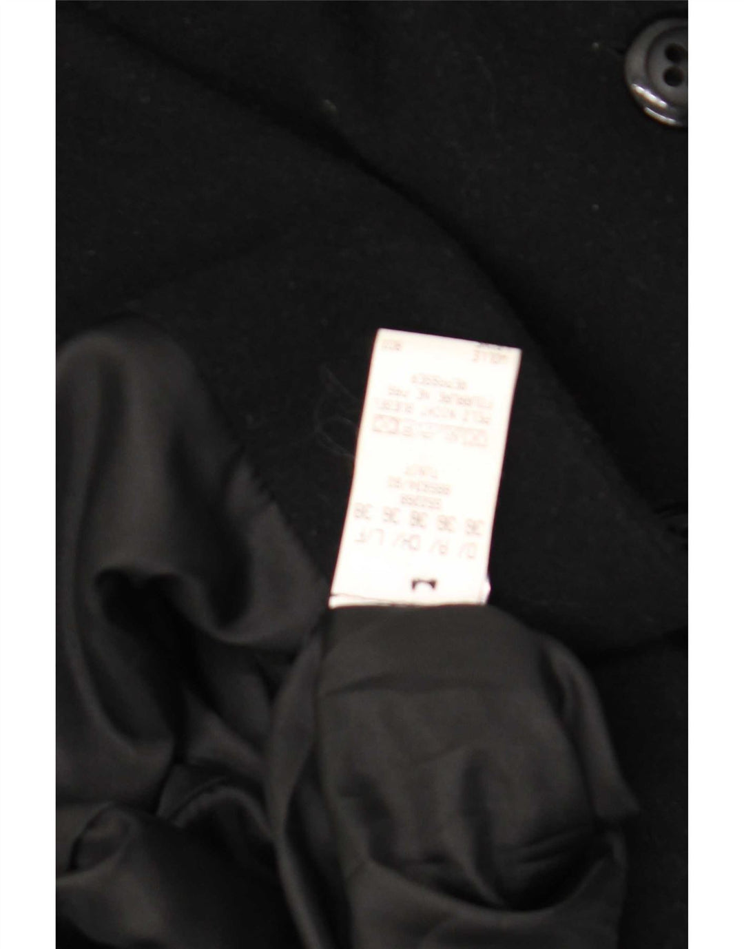 Vintage herre dobbeltradet frakke EU 36 lille sort uld