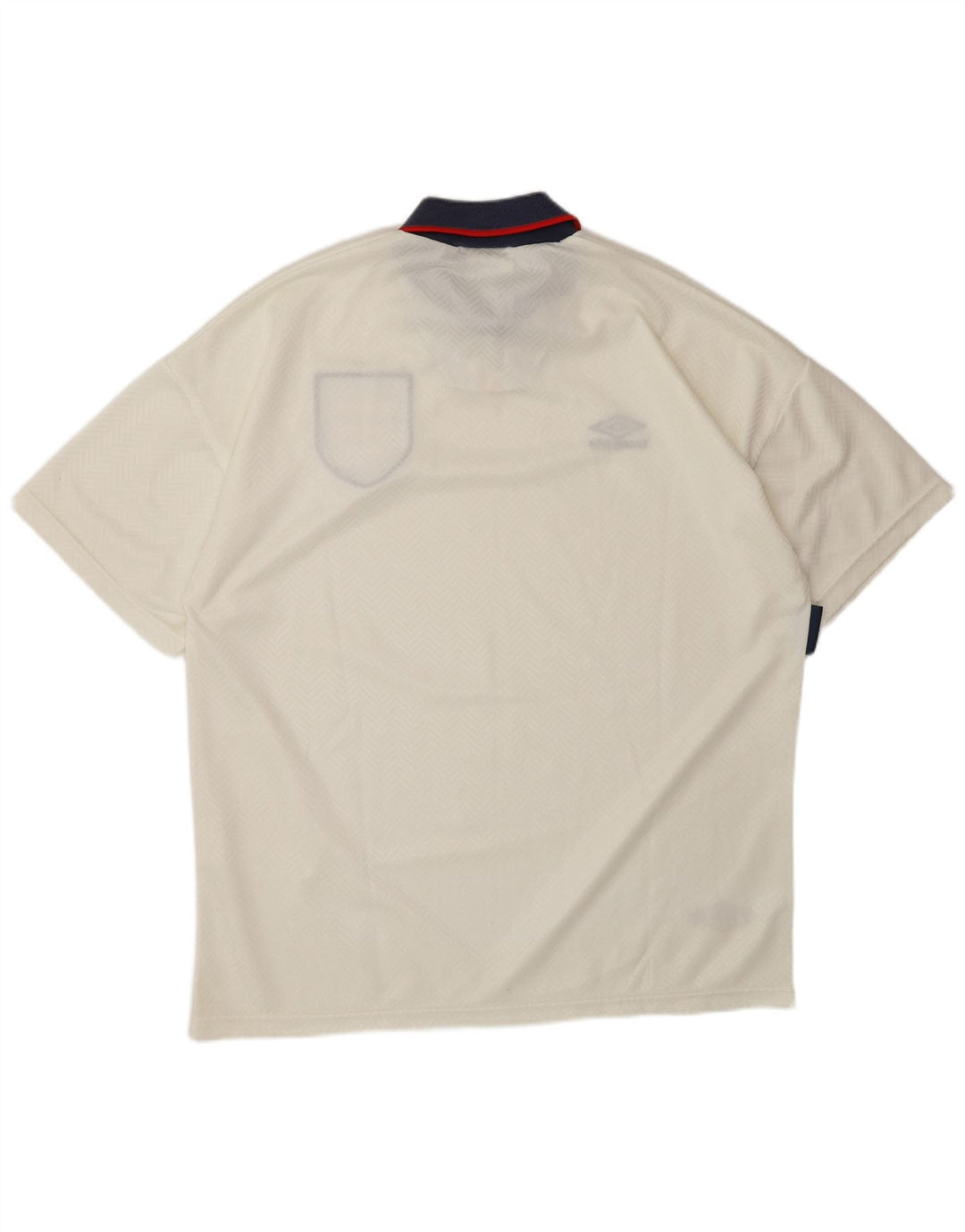 UMBRO Herre England 1993-1994 Hjemmegrafisk poloshirt XL hvid polyester