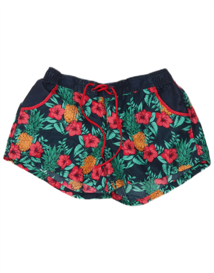 Fat Face Kvinders Badeshorts UK 14 Large Multicolored Floral Polyester