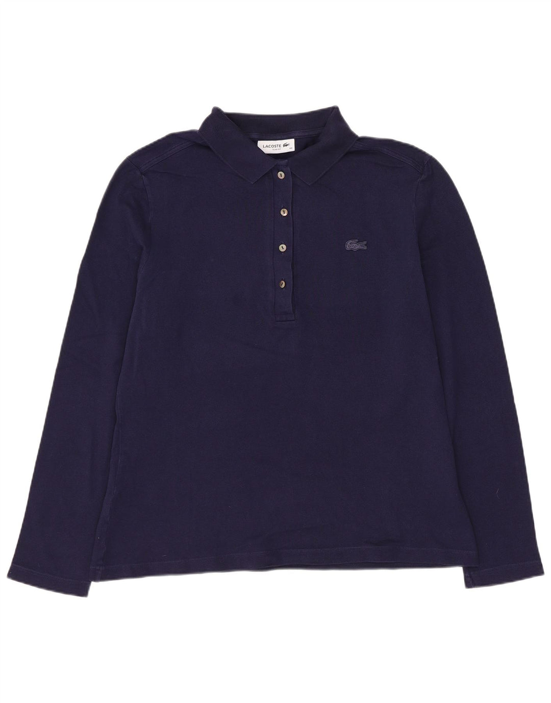 Lacoste Dame Langærmet Slim Fit Polo Shirt Størrelse 44 Large Navy Blue