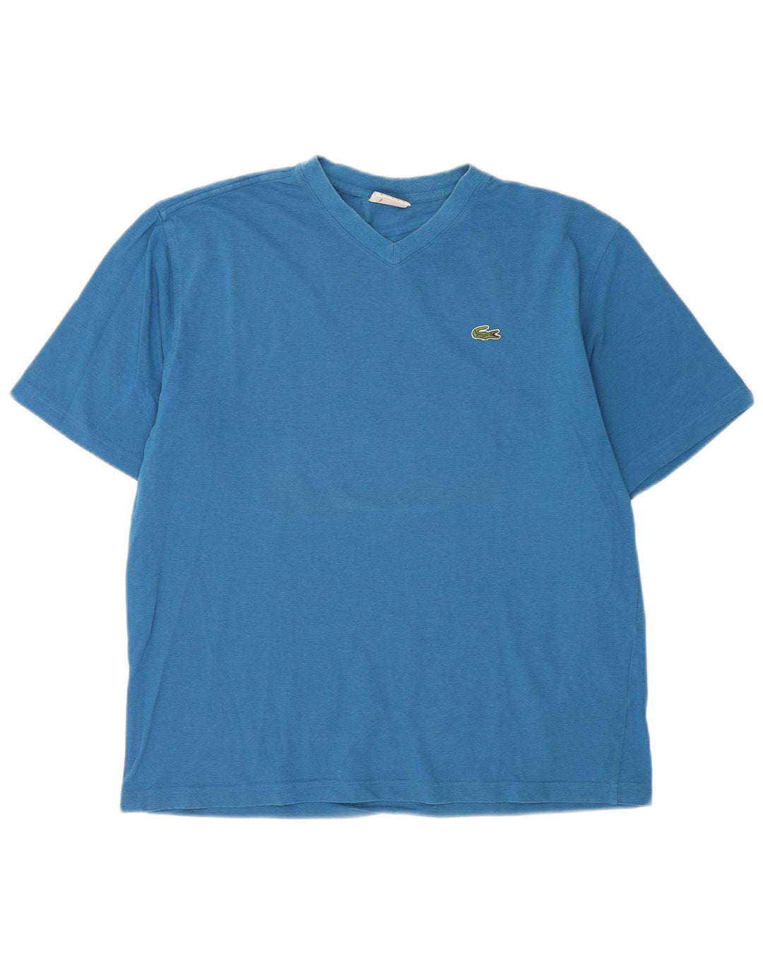 Lacoste Herre T-Shirt Top Størrelse 5 Stor Blå Bomuld