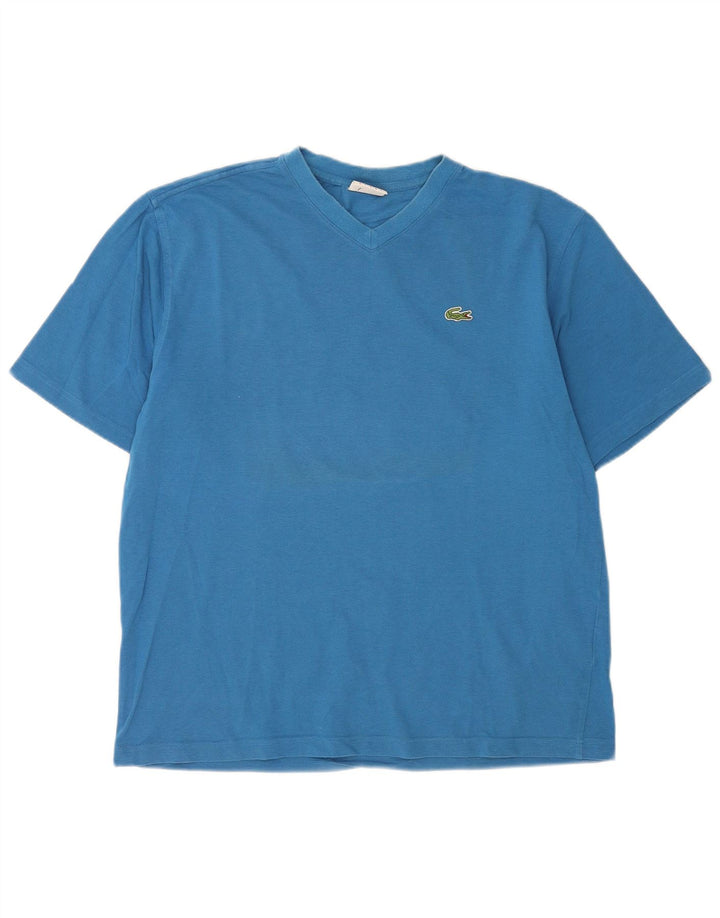 Lacoste Herre T-Shirt Top Størrelse 5 Stor Blå Bomuld