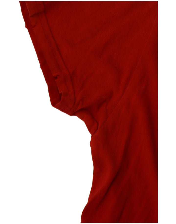 SUPERDRY Dame Grafisk T-Shirt Top UK 12 Medium Rød Bomuld