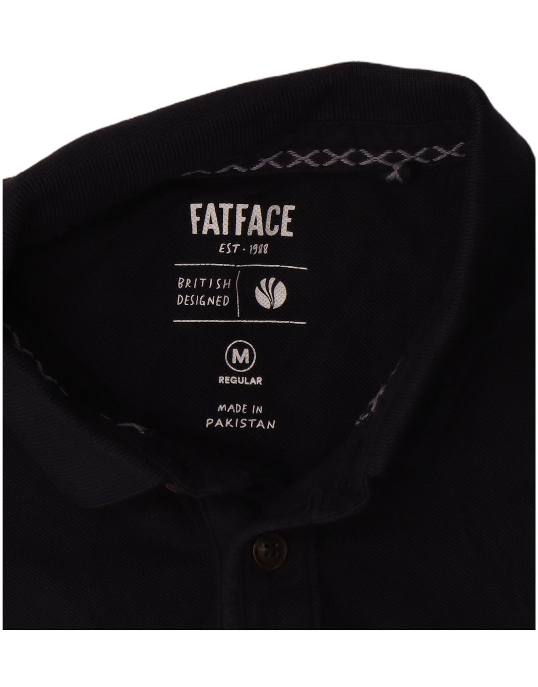Fedt ansigt Herre Regular Polo Shirt Medium Navy Blue Bomuld