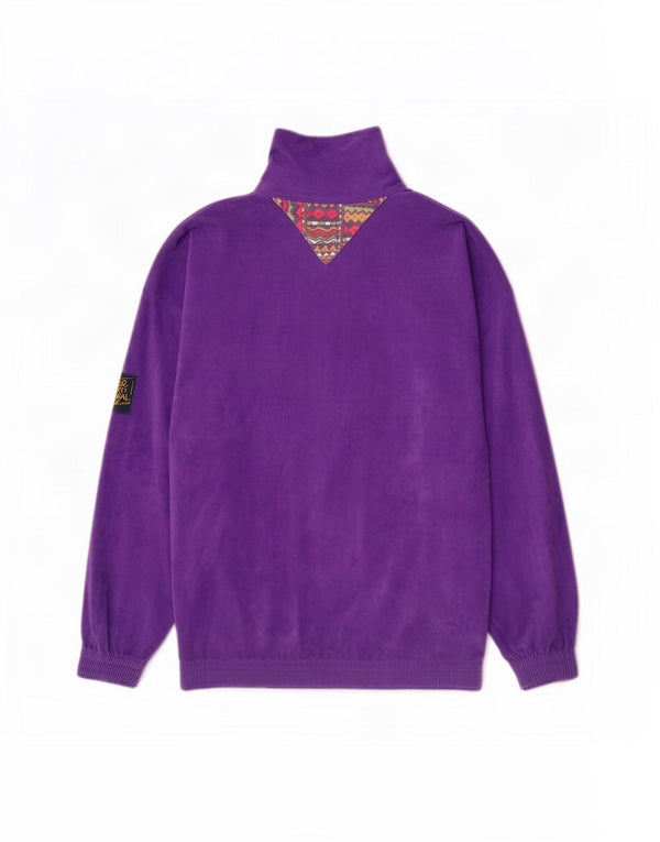 Terinda Herre lynlåshals Velour Sweatshirt Jumper Medium Lilla Colourblock