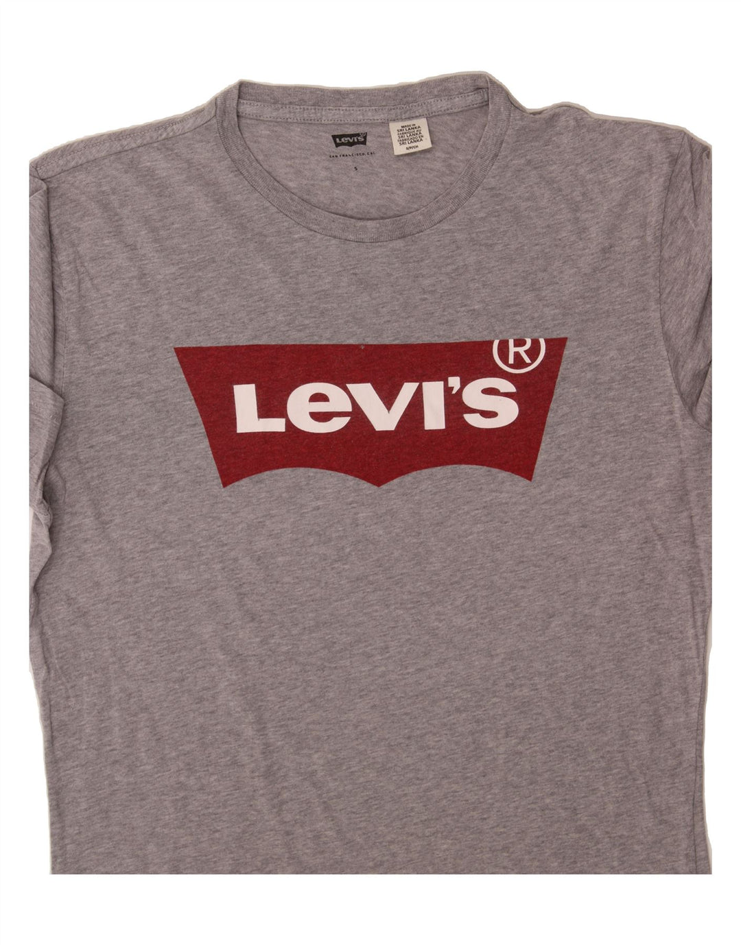 LEVI'S Mens Graphic T-Shirt Top Small Grey Vintage Levi's and Second-Hand Levi's from Messina Hembry 
