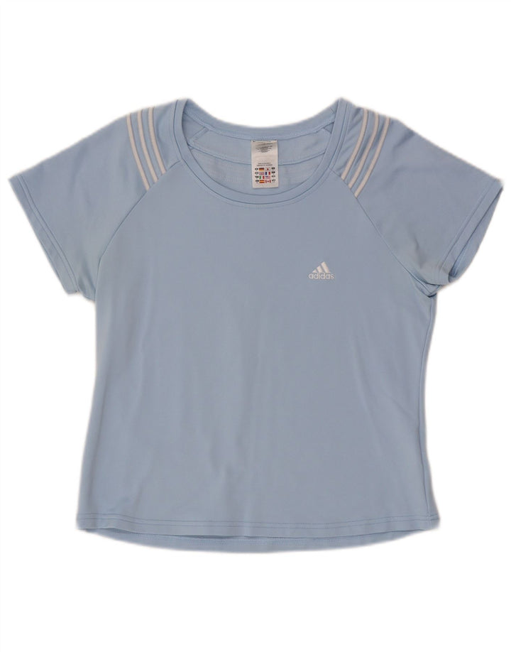 Adidas Dame Climalite T-Shirt Top UK 18 XL Blå Polyamid