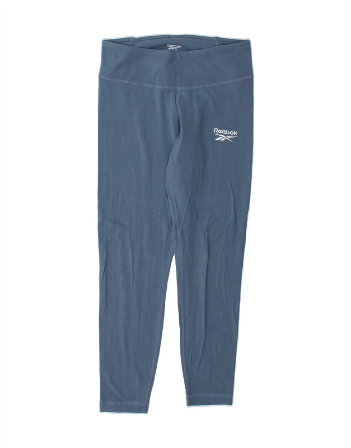 REEBOK Womens Leggings UK 8/10 Small Blue Cotton Vintage Reebok and Second-Hand Reebok from Messina Hembry 