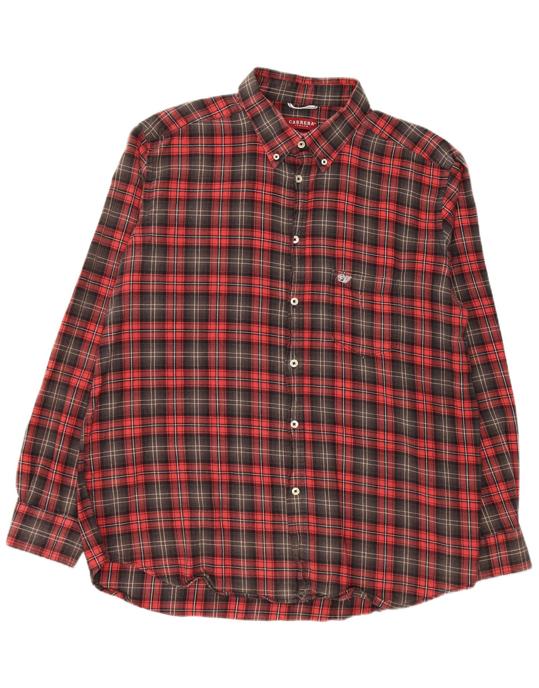 CARRERA Herre Regular Fit Flannel skjorte 2XL rød ternet bomuld