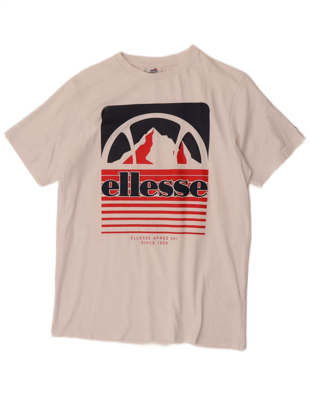 Ellesse Herre Grafisk T-Shirt Top Lille Hvid Bomuld