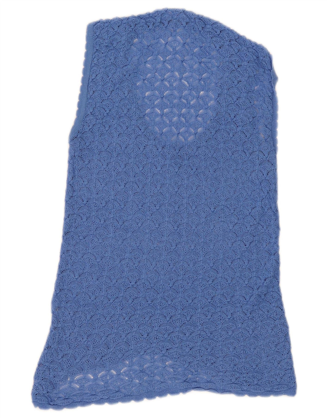 Zara Dame Ærmeløs Hæklet Bluse Top UK 12 Medium Blue